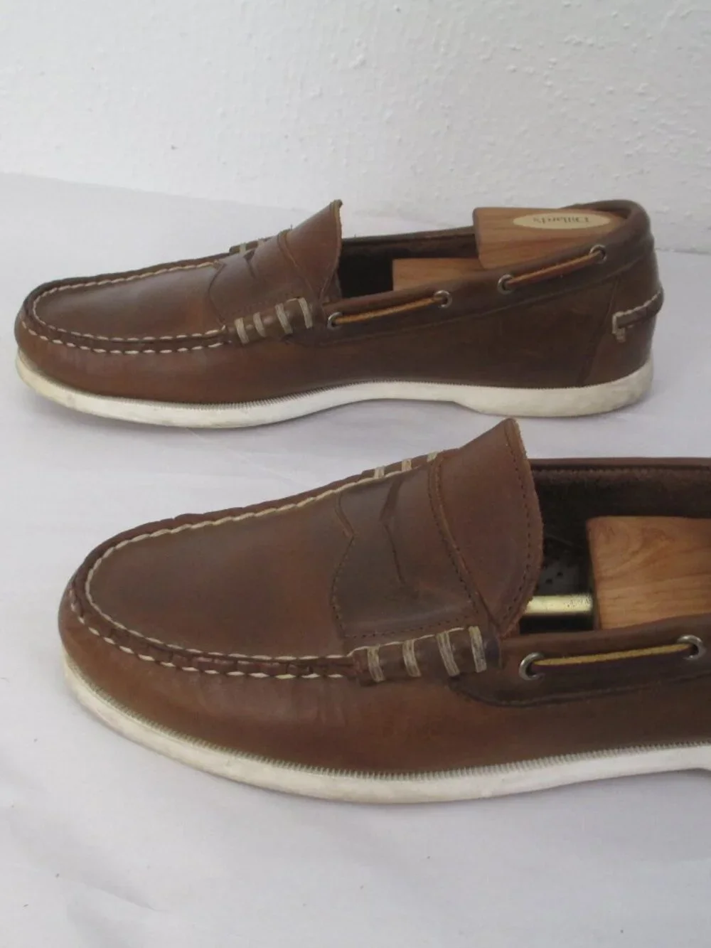 Allen Edmonds Kirkwood Boat Shoes Penny Loafers Brown Leather Slip On Size 9D - Picture 3 of 8